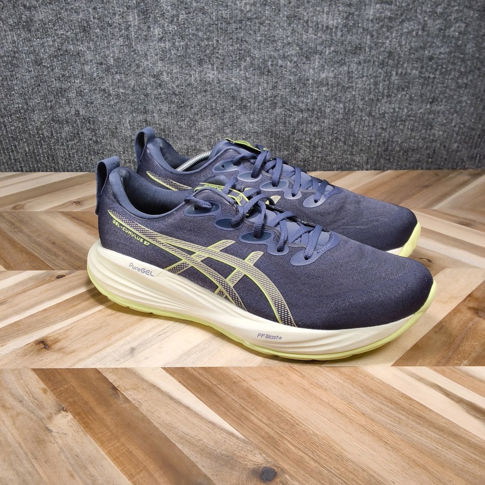 ASICS GEL-Cumulus 27 Indio Fog/ Lucid Yellow Athletic Running Shoes Men's 13